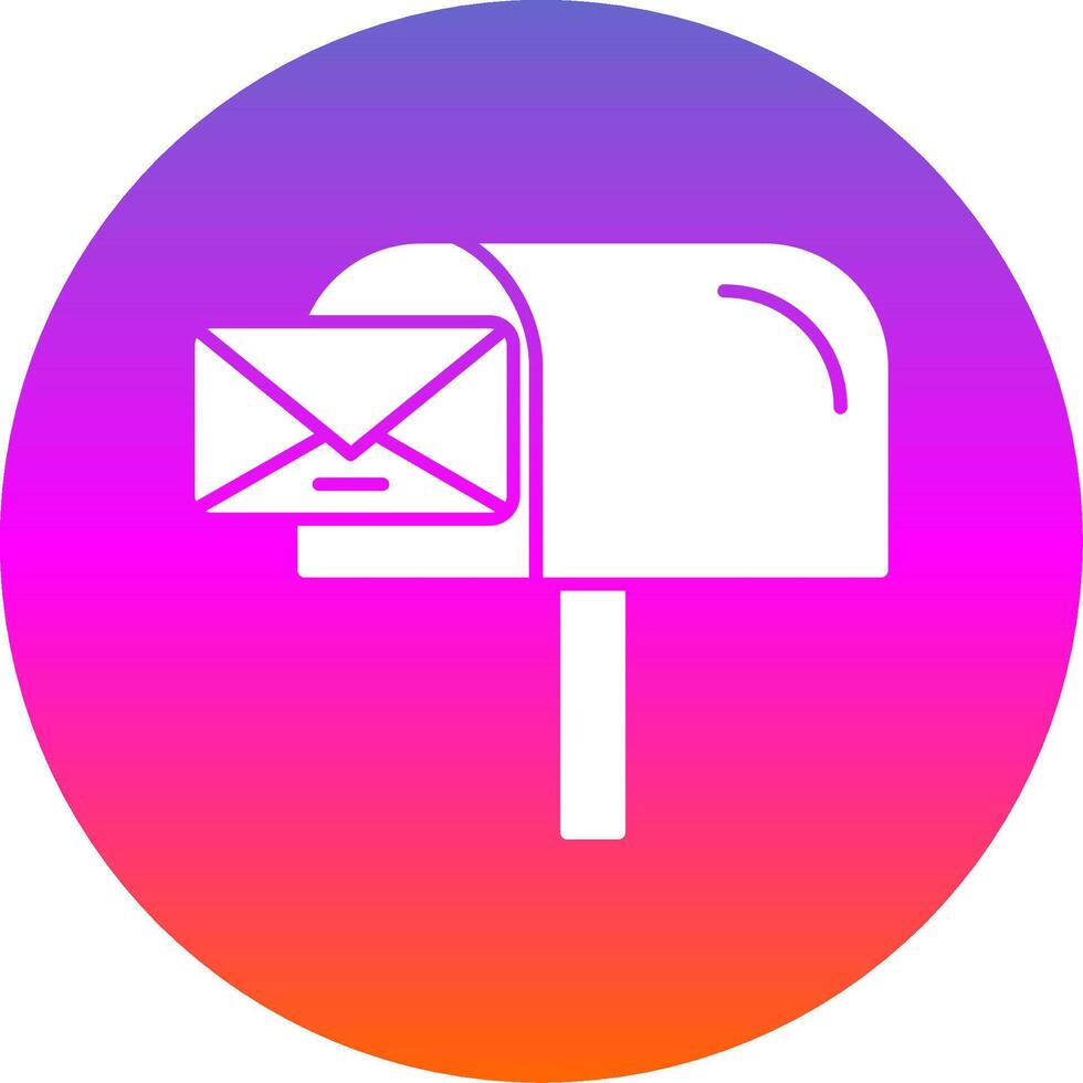 Mail Box Glyph Gradient Circle Icon vector