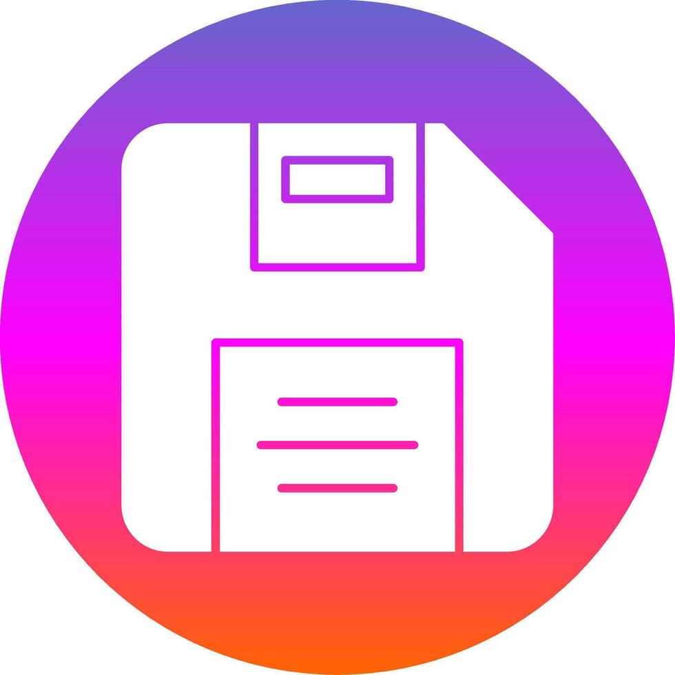 Diskette Glyph Gradient Circle Icon vector