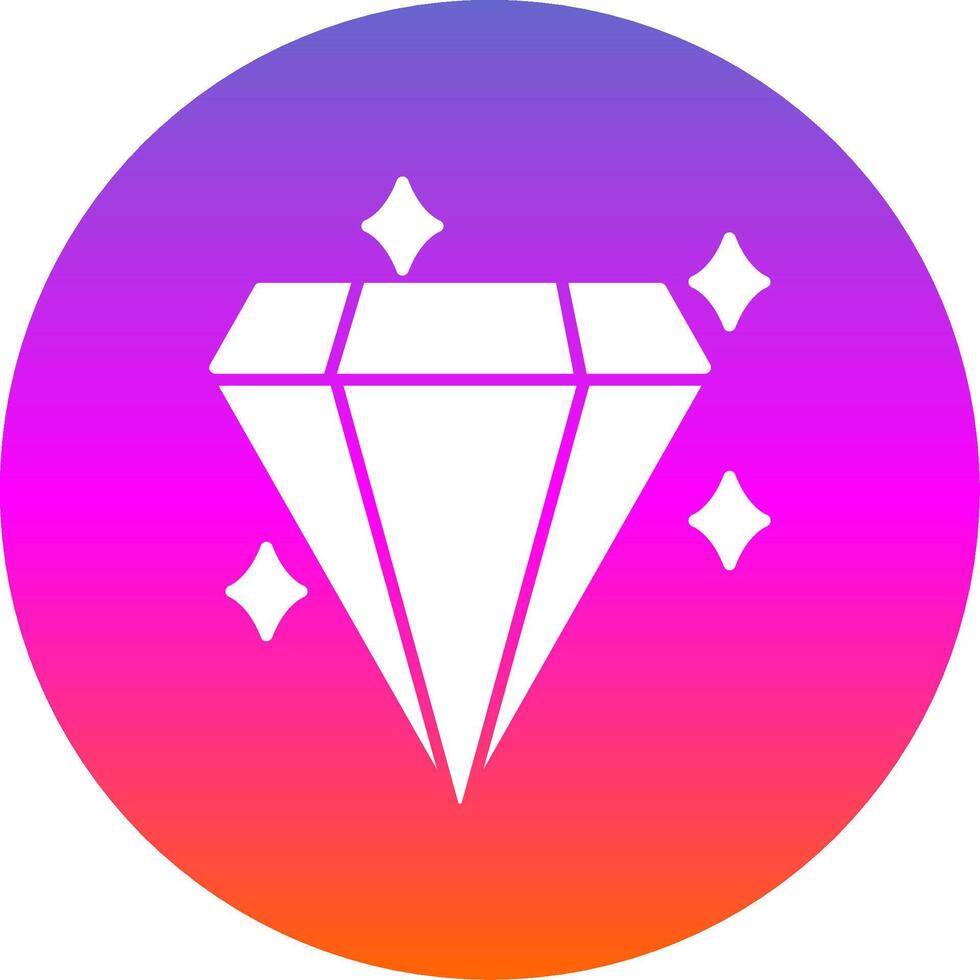 Diamond Glyph Gradient Circle Icon vector