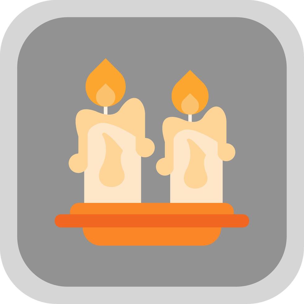 Candles Flat Round Corner Icon vector