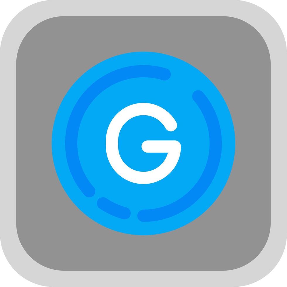 Letter g Flat Round Corner Icon vector