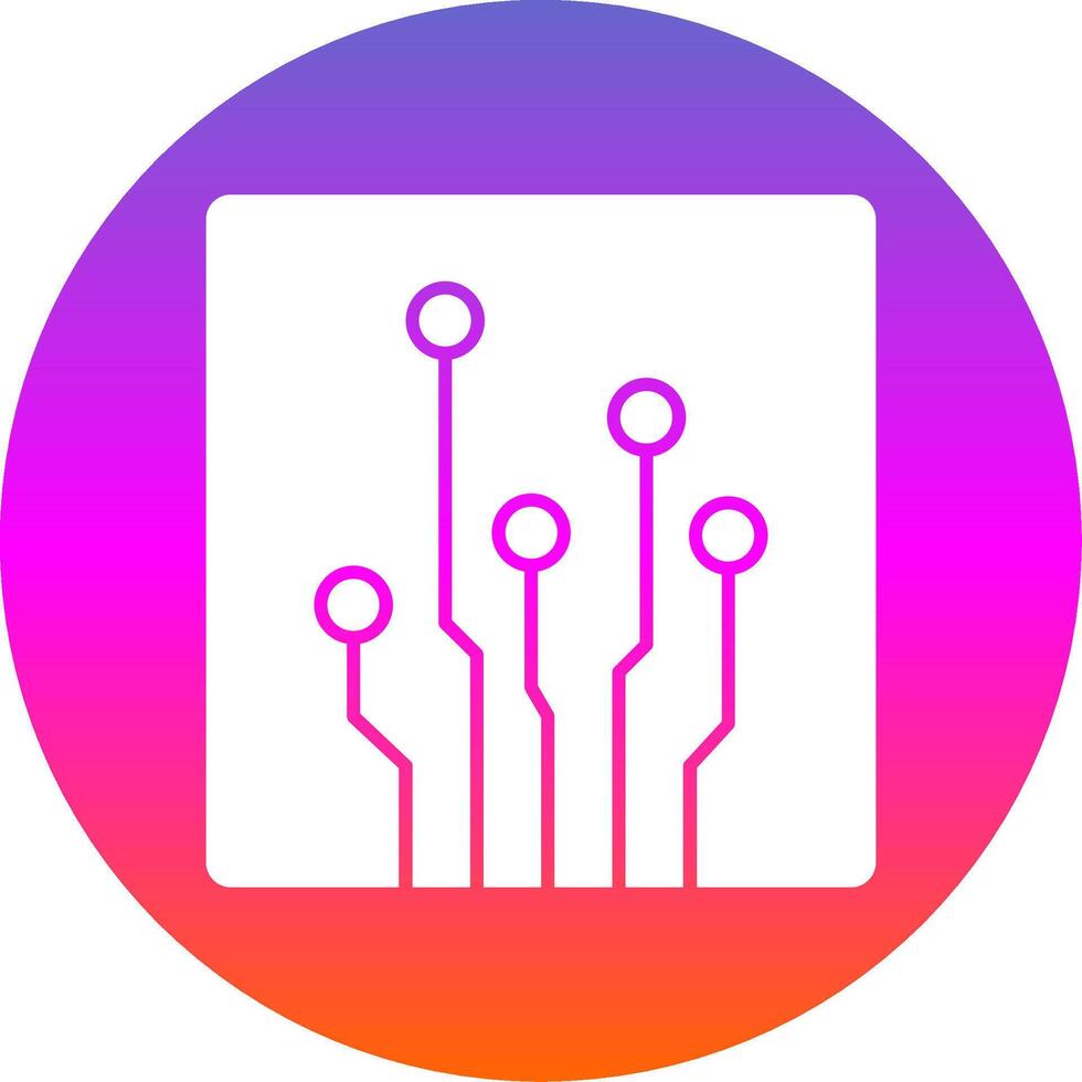 Circuit Glyph Gradient Circle Icon vector