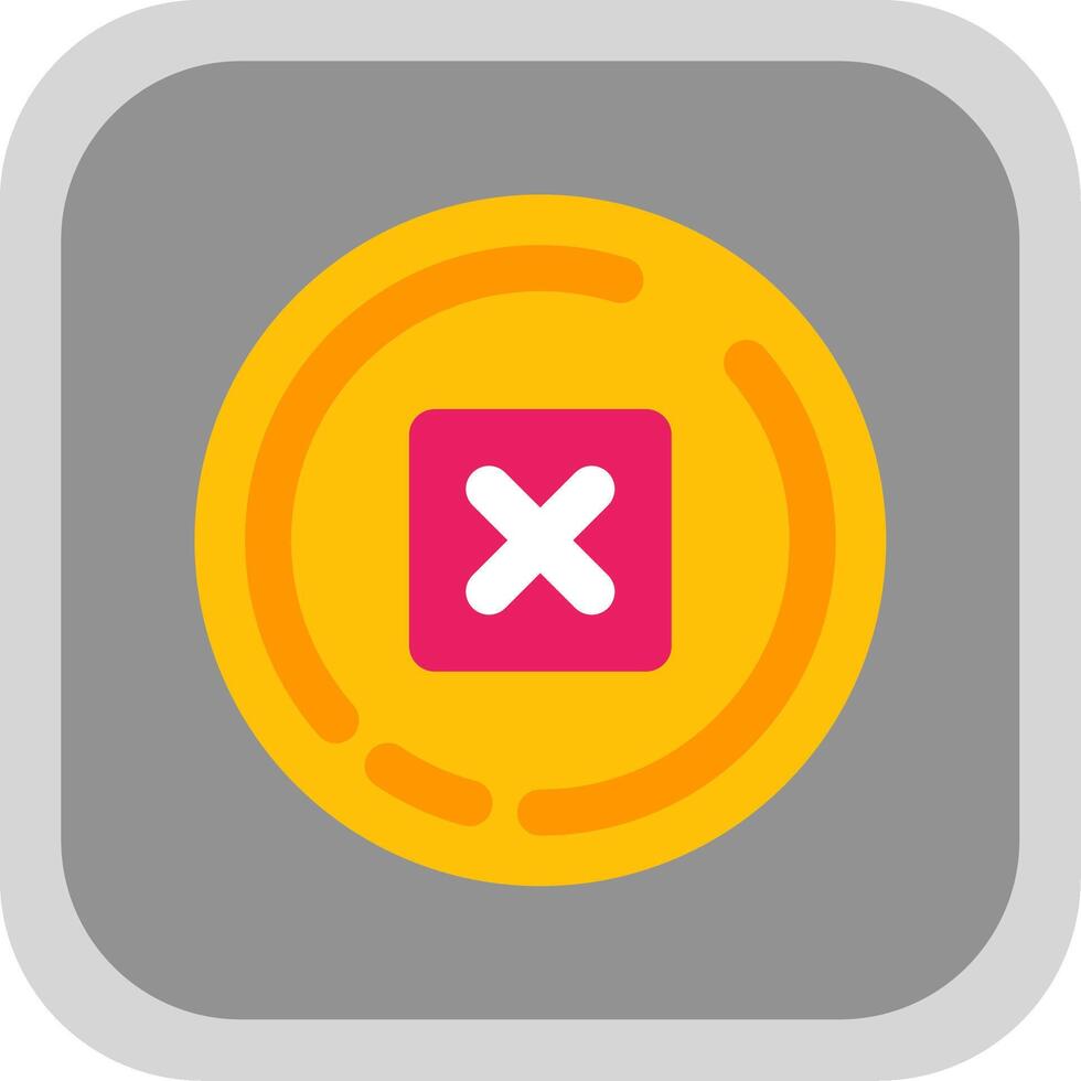 Delete Flat Round Corner Icon vector