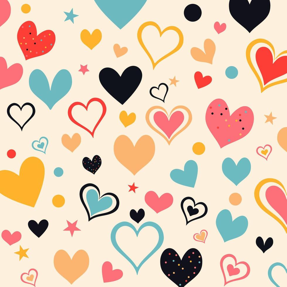 Valentines Day background with hearts pattern vector