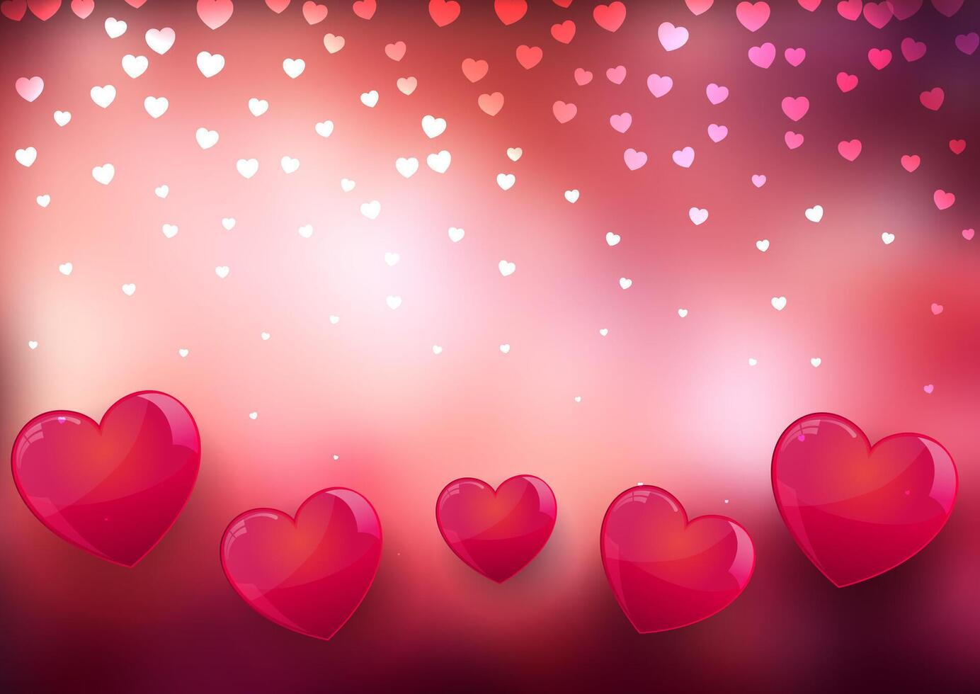 Valentines Day background with hearts design vector