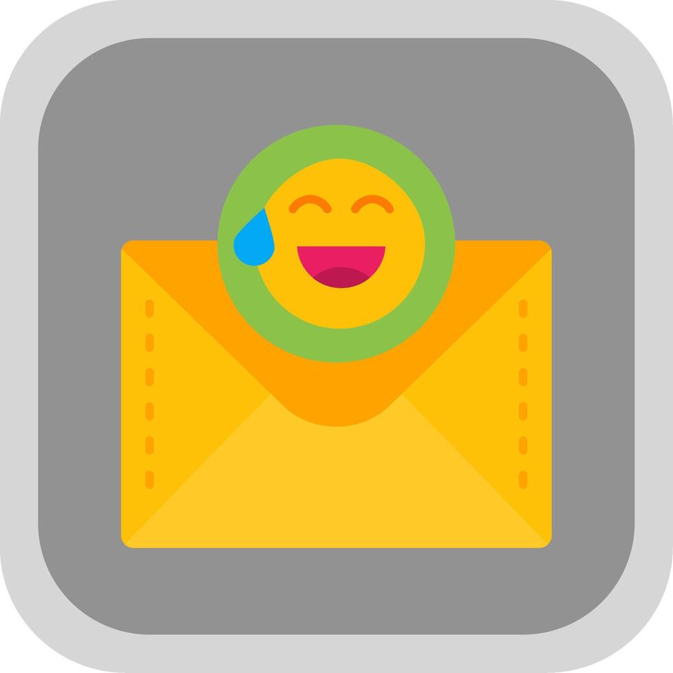Emoji Flat Round Corner Icon vector