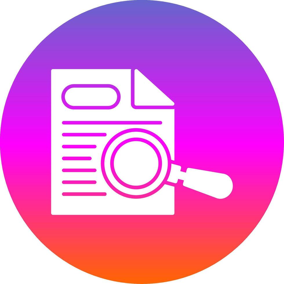 Paper Search Glyph Gradient Circle Icon vector