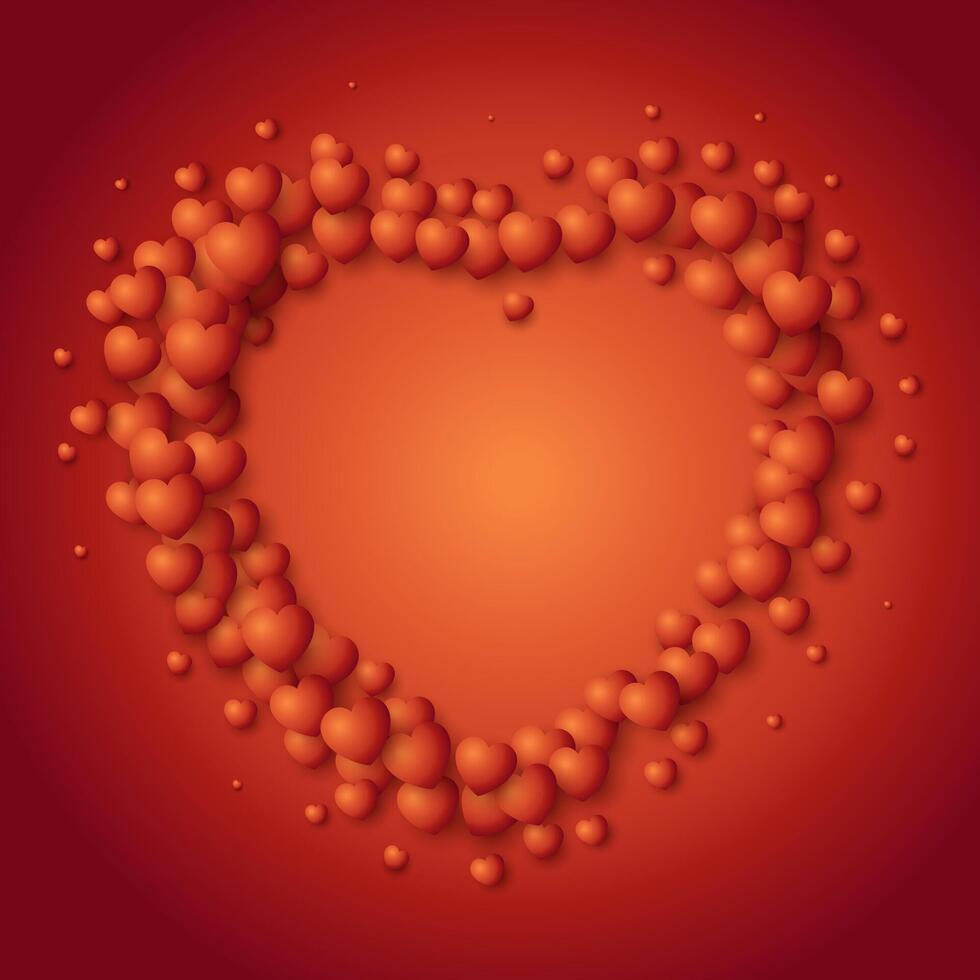 corazón conformado frontera para san valentin día vector