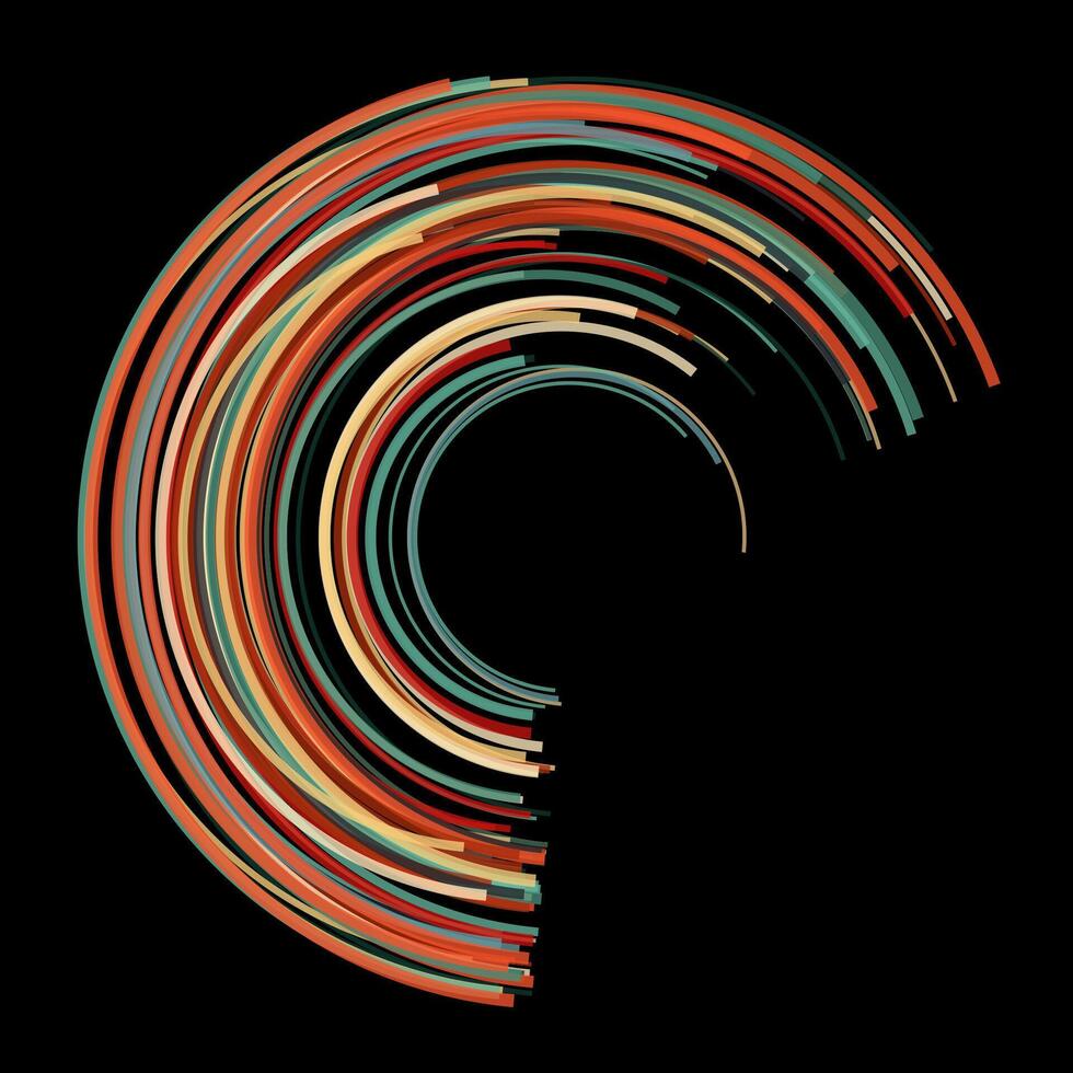 Abstract background with retro lines logo design vector