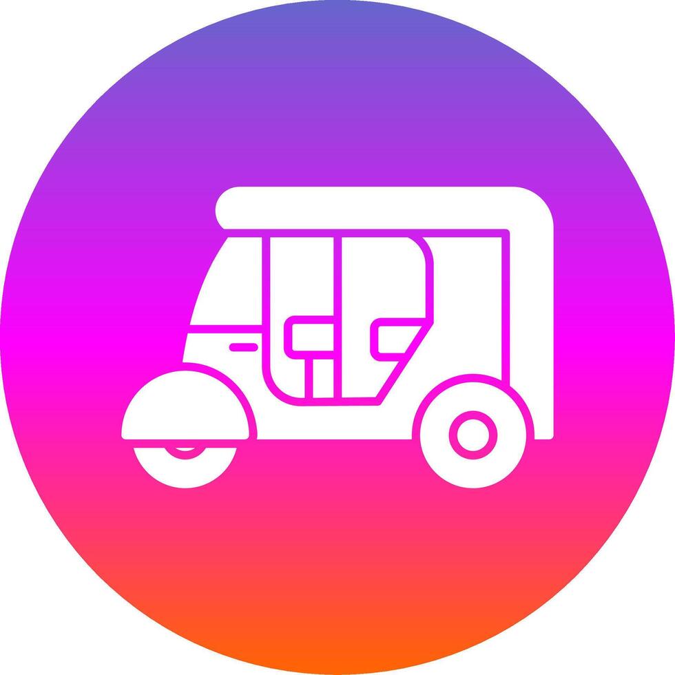 Rickshaw Glyph Gradient Circle Icon vector