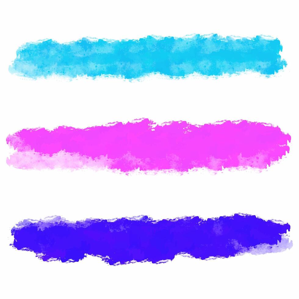 Collection of hand painted watercolour brush strokes vector