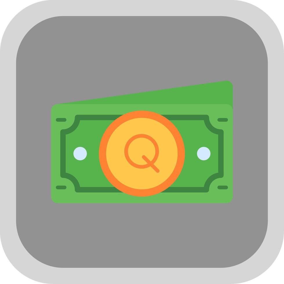 Quetzal Flat Round Corner Icon vector