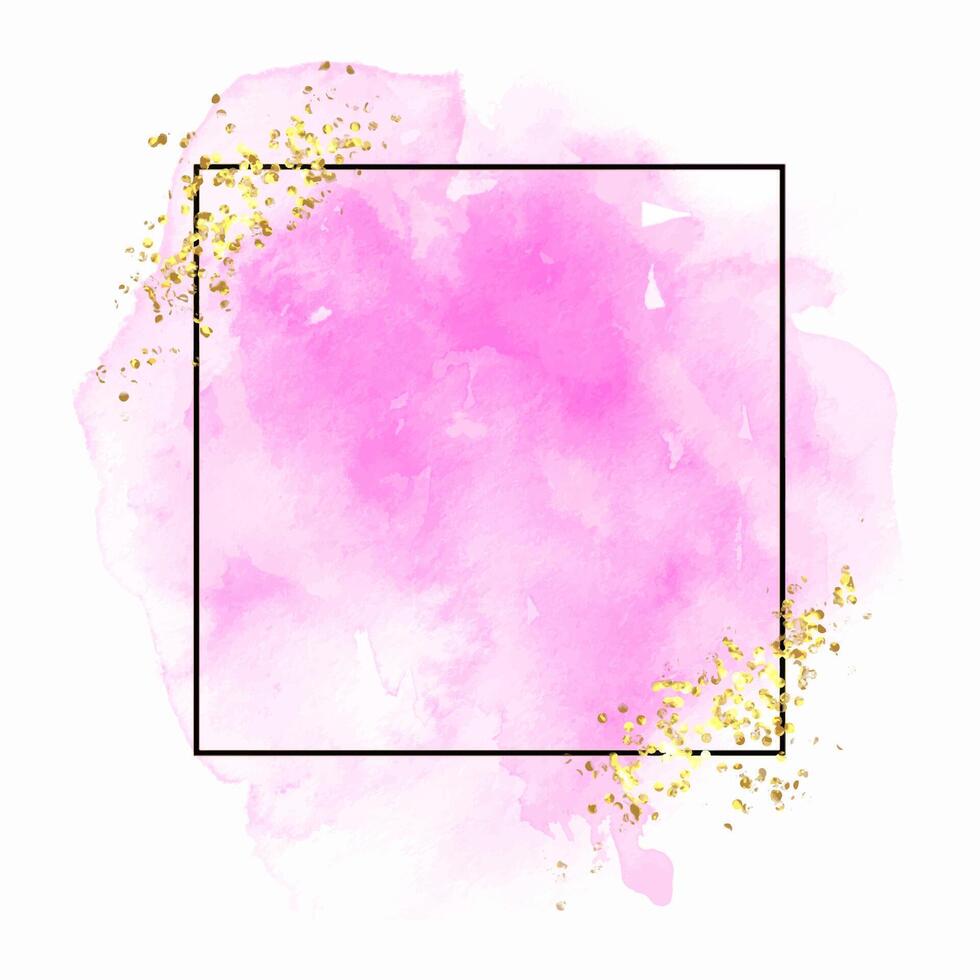 hand painted watercolour logo design with gold glitter elements vector