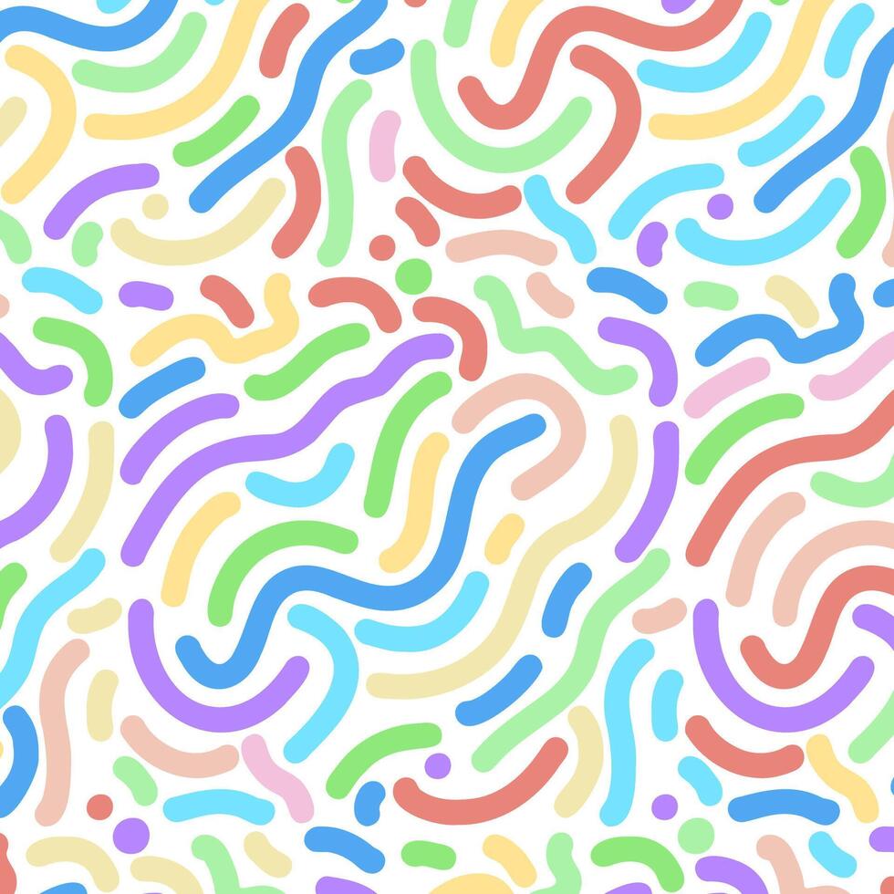 pastel coloured hand drawn doodle pattern design vector
