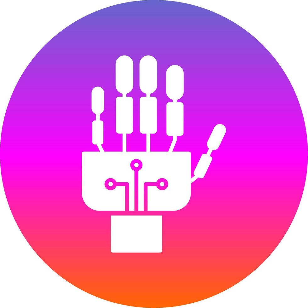 Robotics hand Glyph Gradient Circle Icon vector