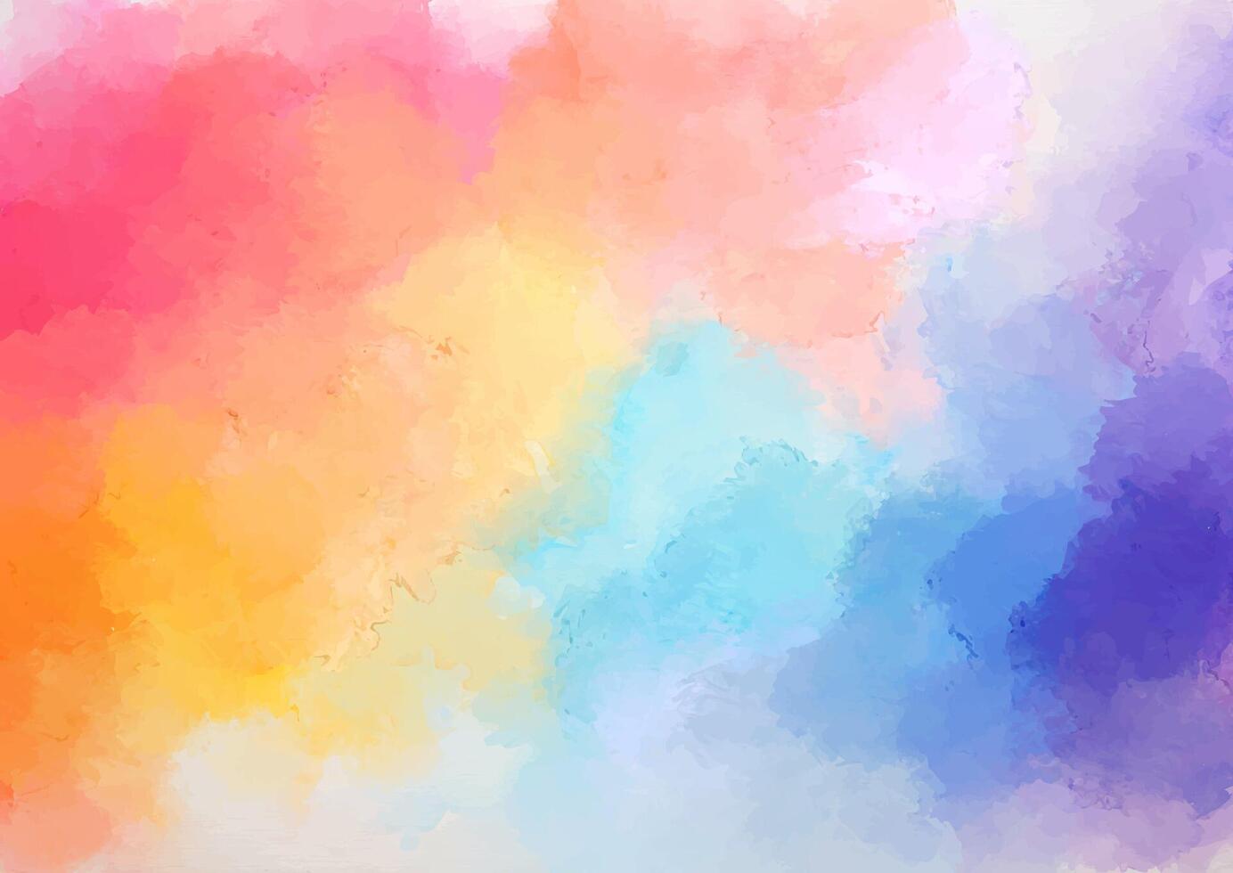 hand painted rainbow coloured abstract watercolour background vector