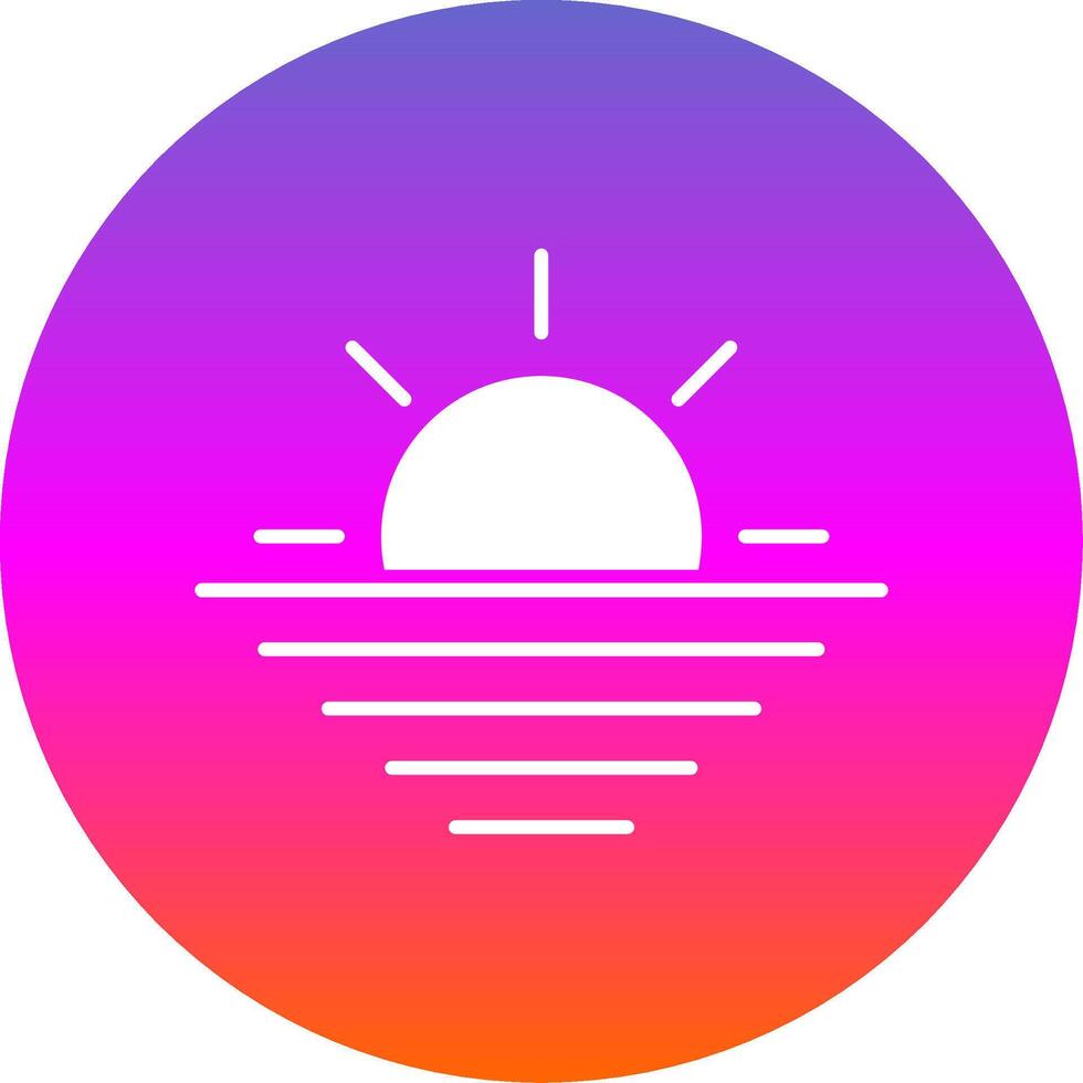 Sunset Glyph Gradient Circle Icon vector