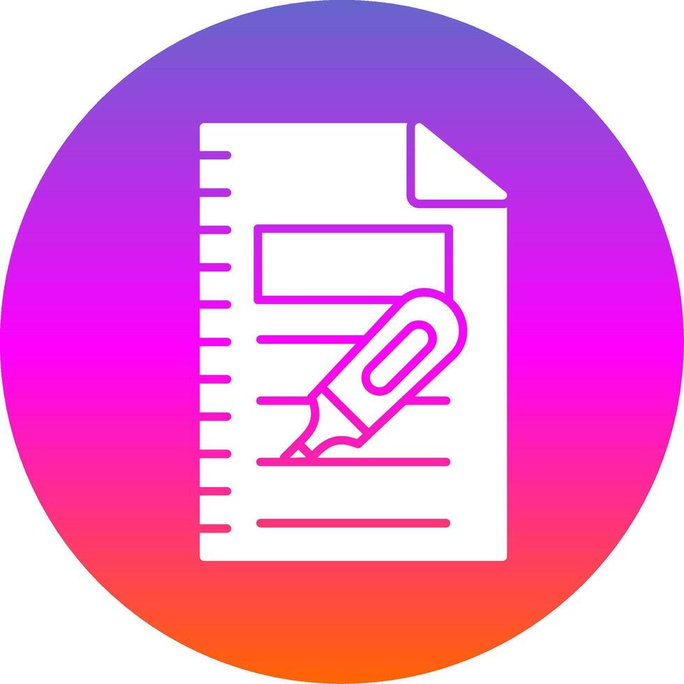 Highlighter Glyph Gradient Circle Icon vector