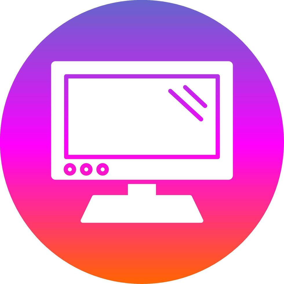 Monitor Glyph Gradient Circle Icon vector
