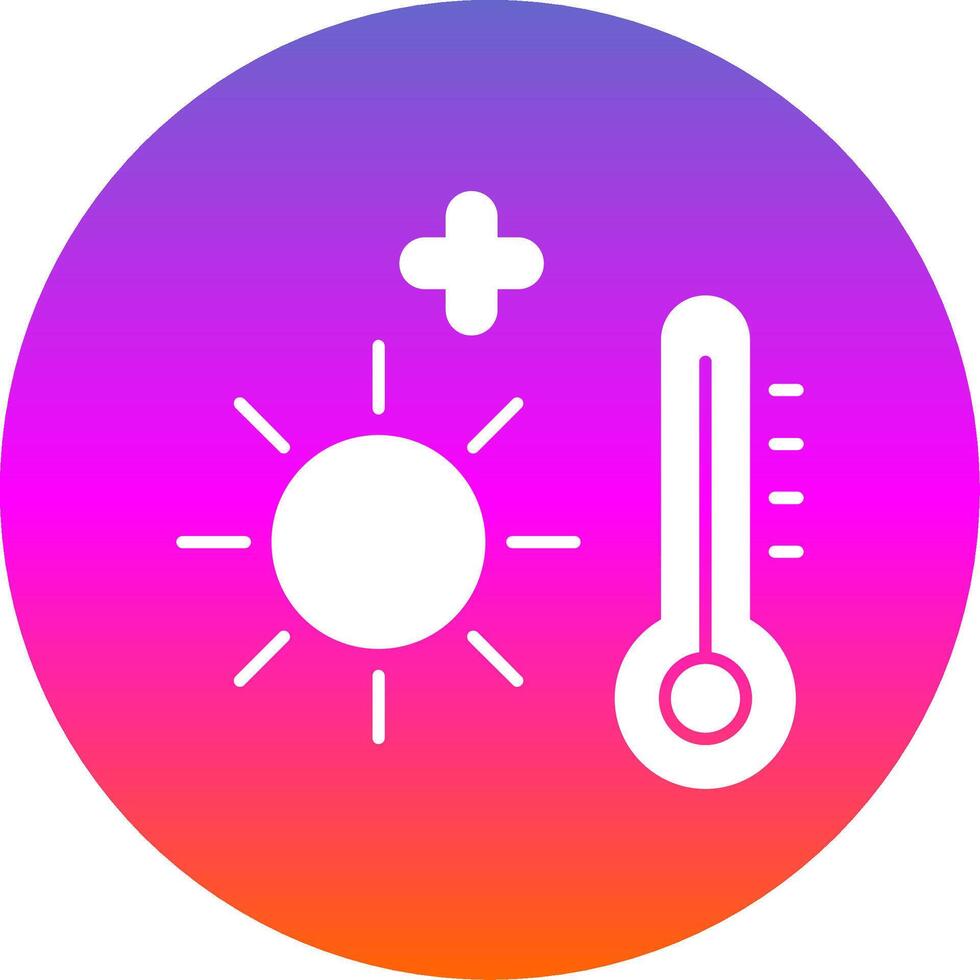 Heat Wave Glyph Gradient Circle Icon vector