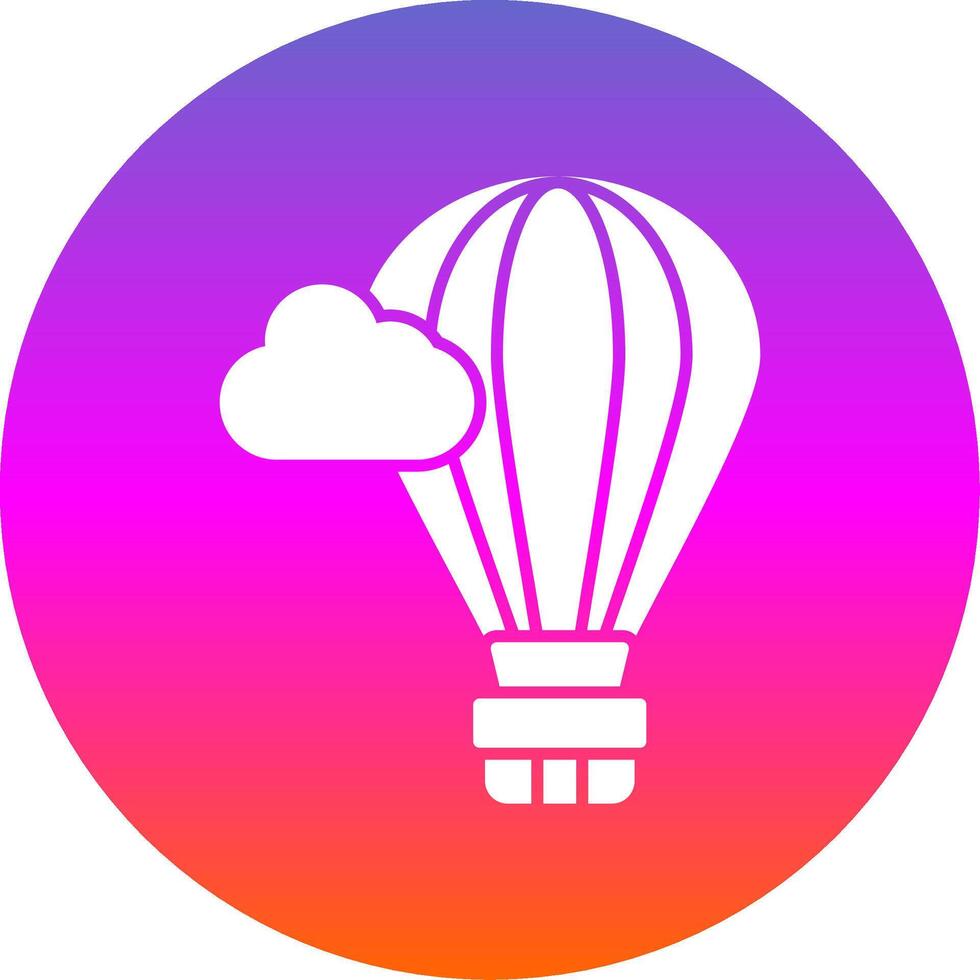 caliente aire globo glifo degradado circulo icono vector