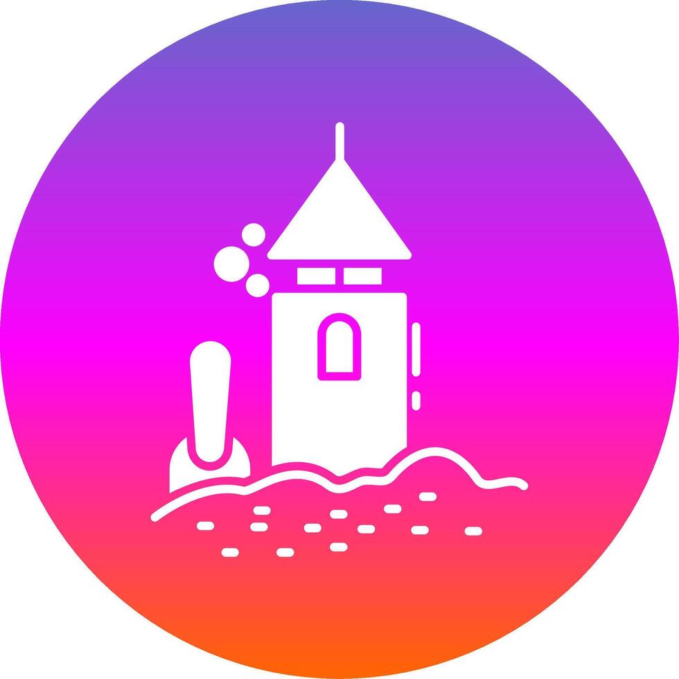 Sand Castle Glyph Gradient Circle Icon vector