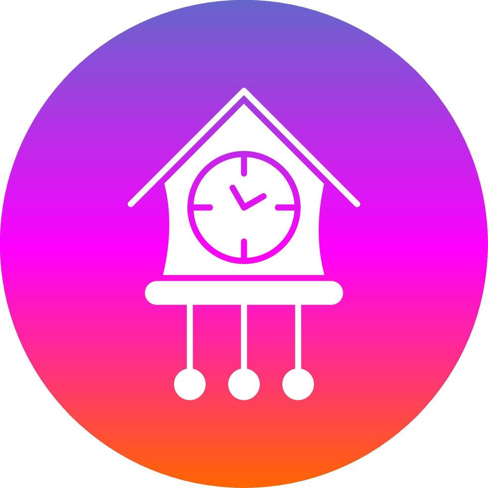 Cuckoo Clock Glyph Gradient Circle Icon vector