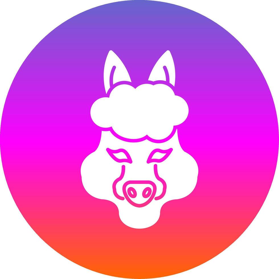 Alpaca Glyph Gradient Circle Icon vector
