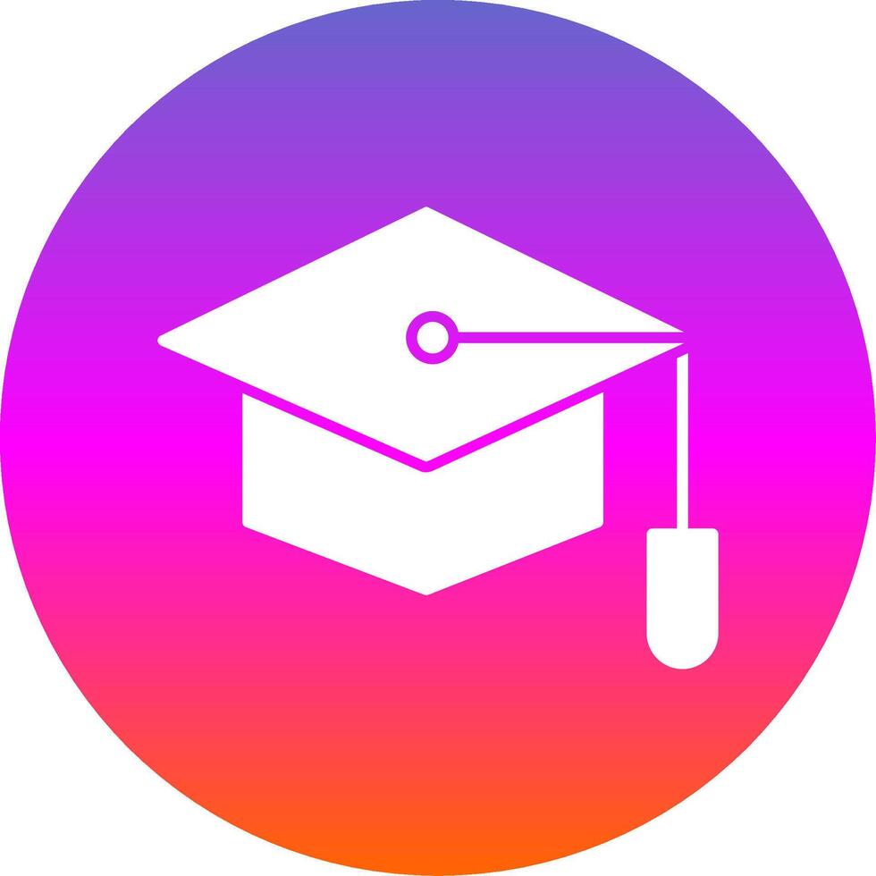 Graduate Hat Glyph Gradient Circle Icon vector