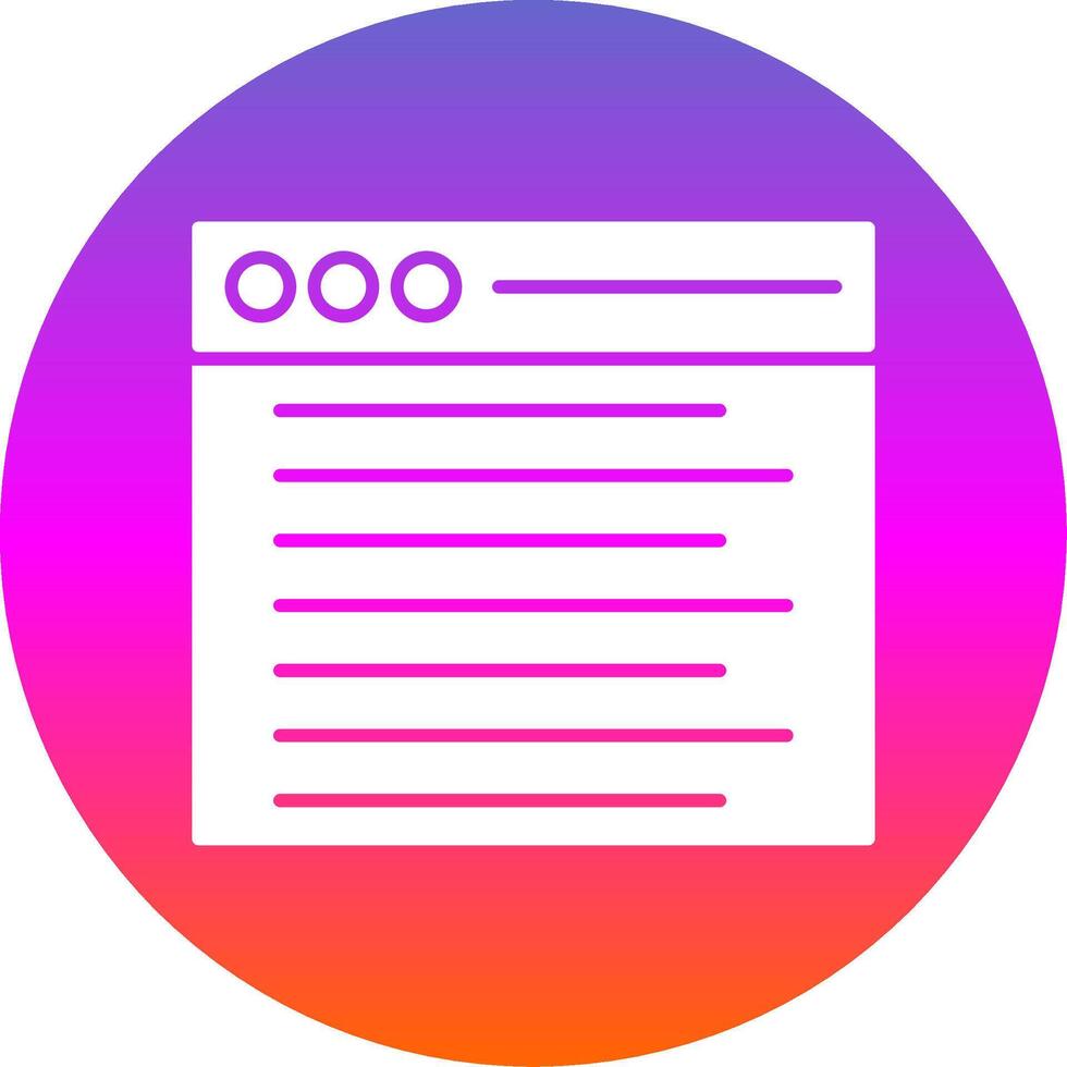 Web Glyph Gradient Circle Icon vector