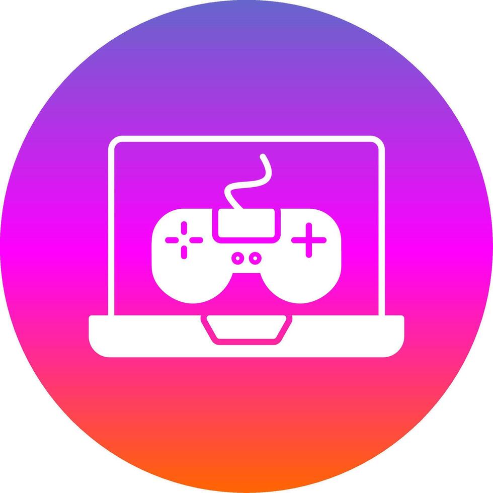 Videogame Glyph Gradient Circle Icon vector