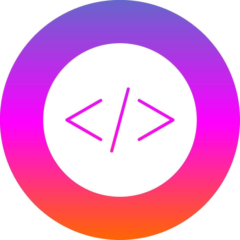 Coding Glyph Gradient Circle Icon vector
