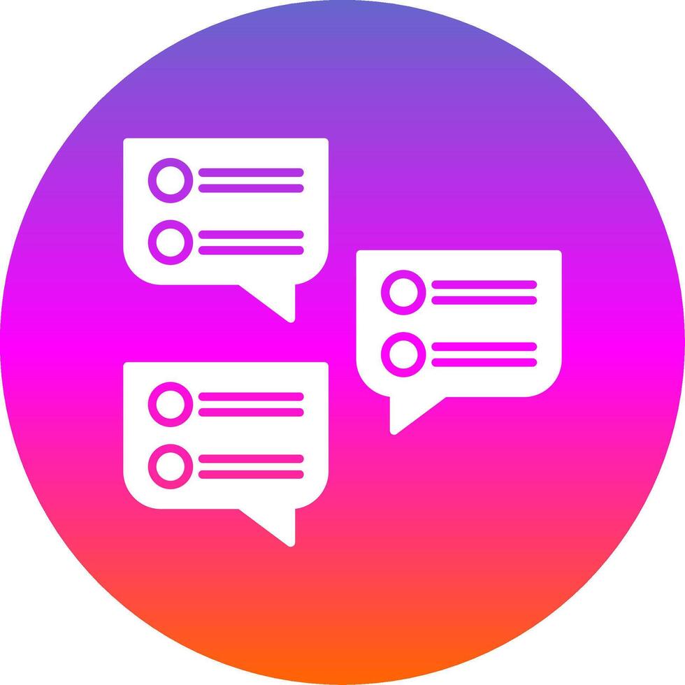 Chat Bubble Glyph Gradient Circle Icon vector