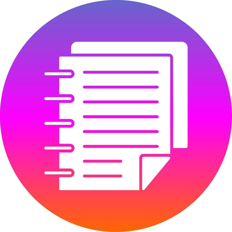 Notes Glyph Gradient Circle Icon vector