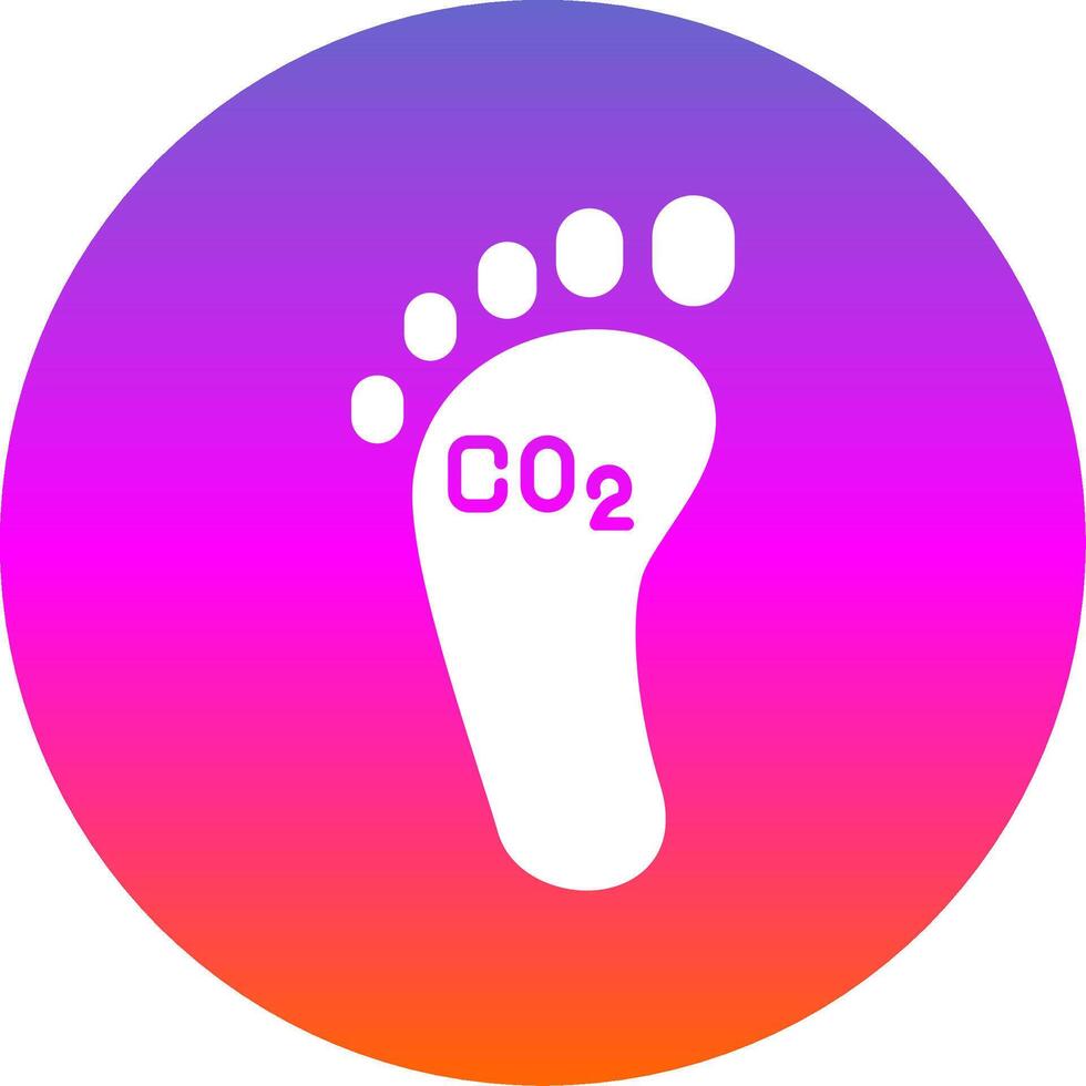 Carbon Footprint Glyph Gradient Circle Icon vector