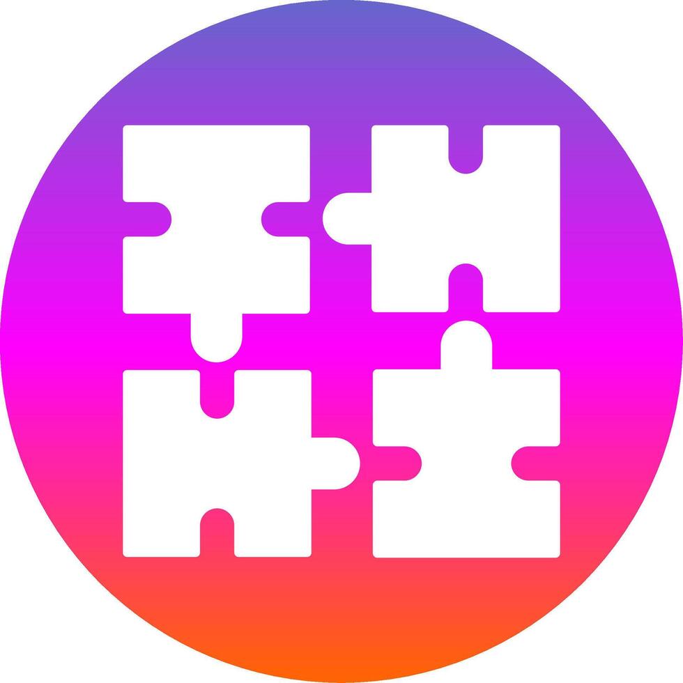 Puzzle Glyph Gradient Circle Icon vector