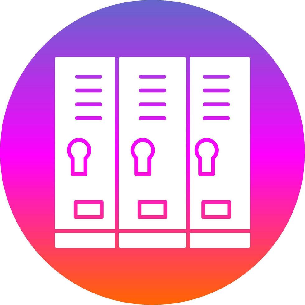 Locker Room Glyph Gradient Circle Icon vector