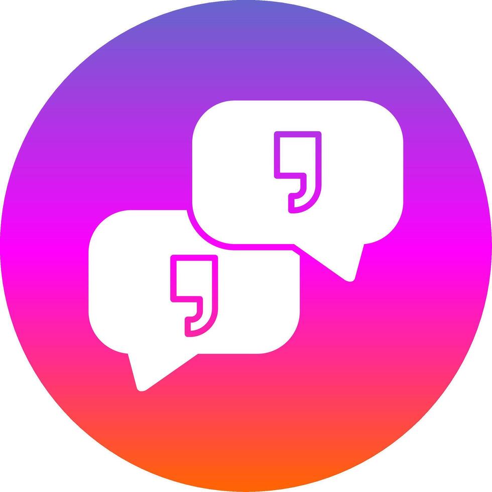 Quotation Glyph Gradient Circle Icon vector