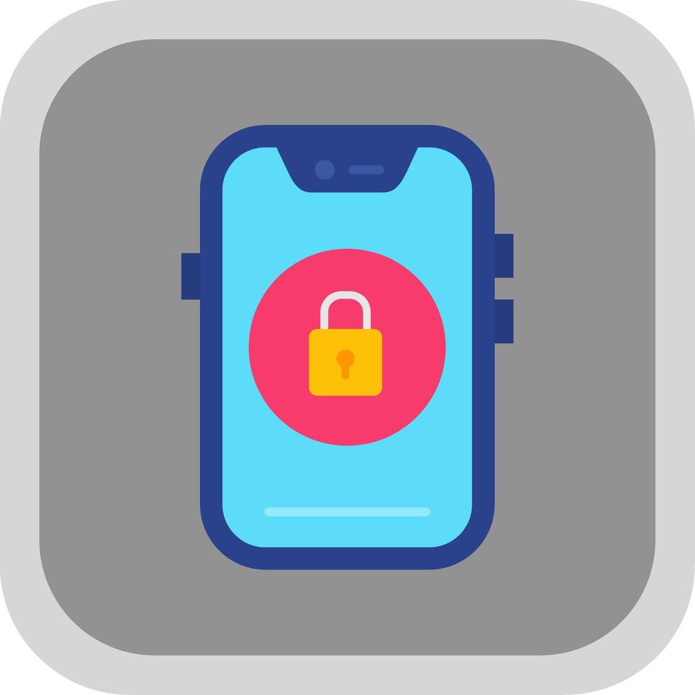 Lock Flat Round Corner Icon vector