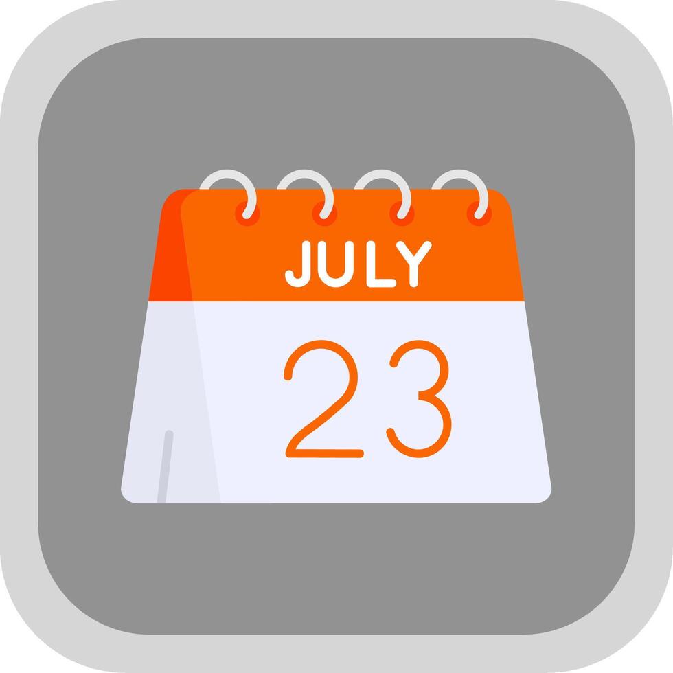 23rd of July Flat Round Corner Icon vector