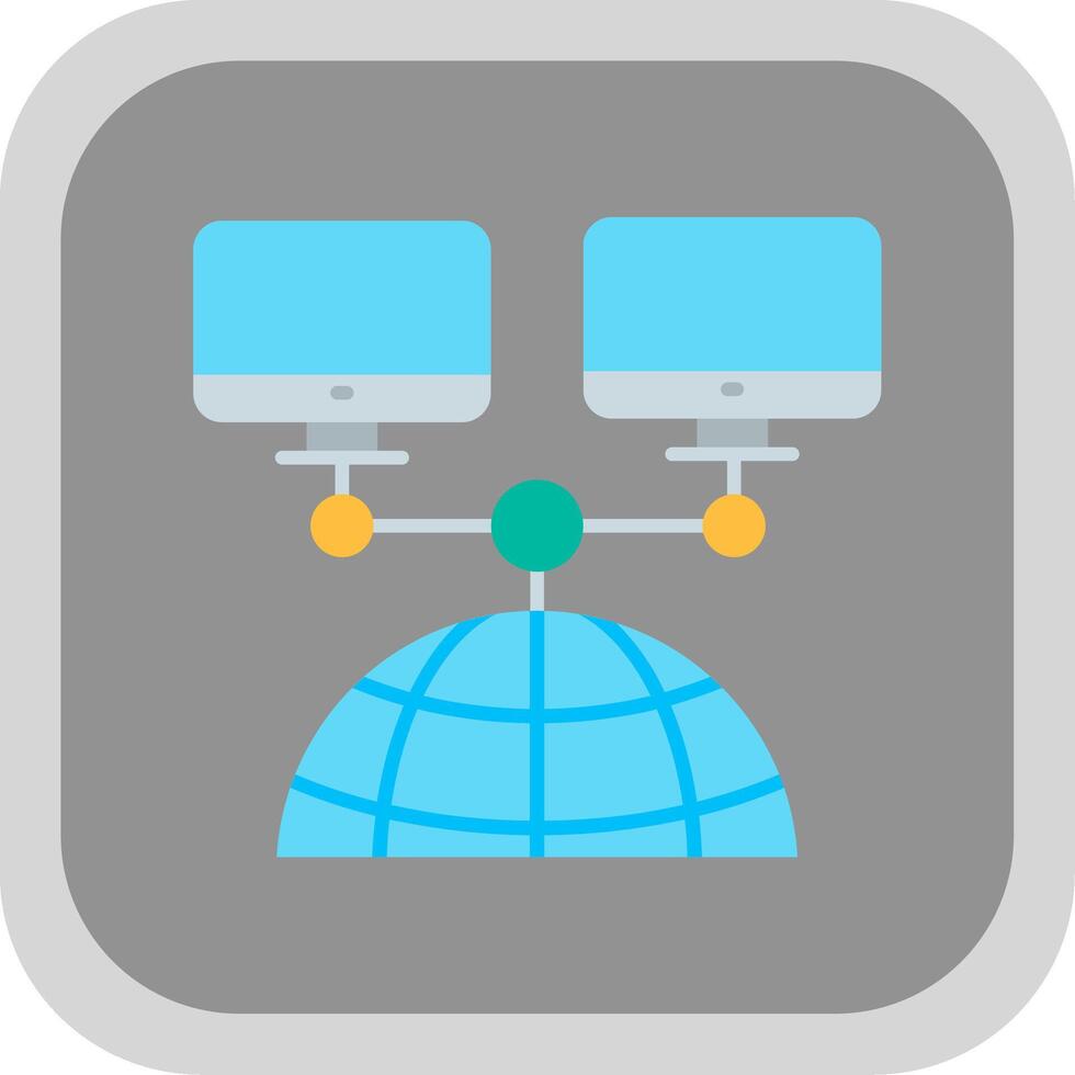 Network Flat Round Corner Icon vector