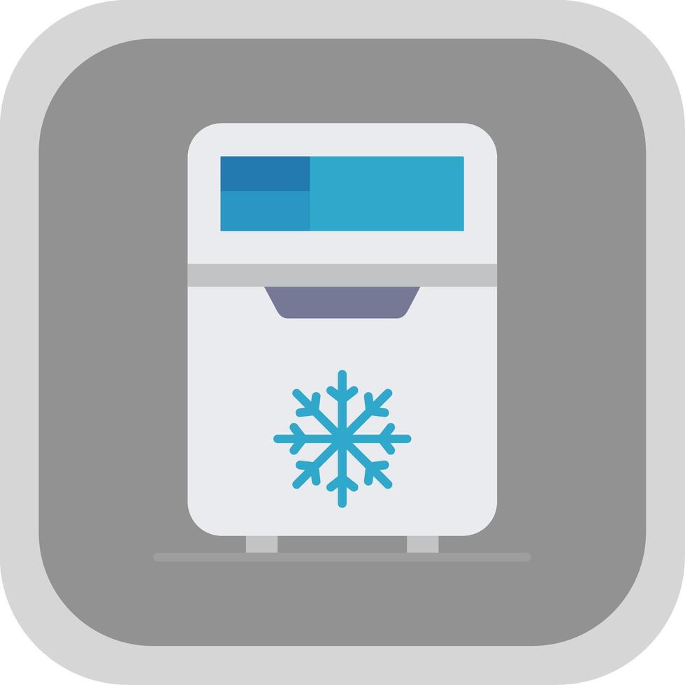 Refrigerator Flat Round Corner Icon vector