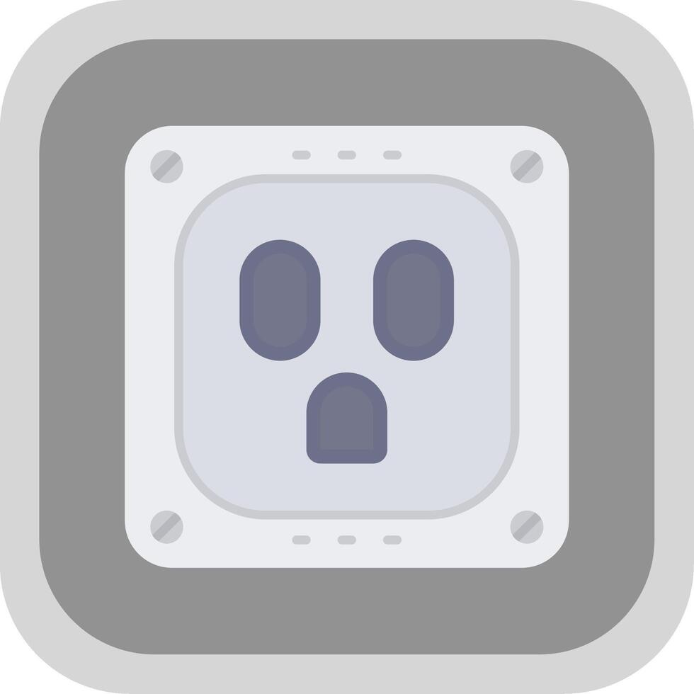 Socket Flat Round Corner Icon vector