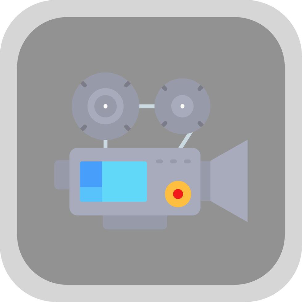Video camera Flat Round Corner Icon vector