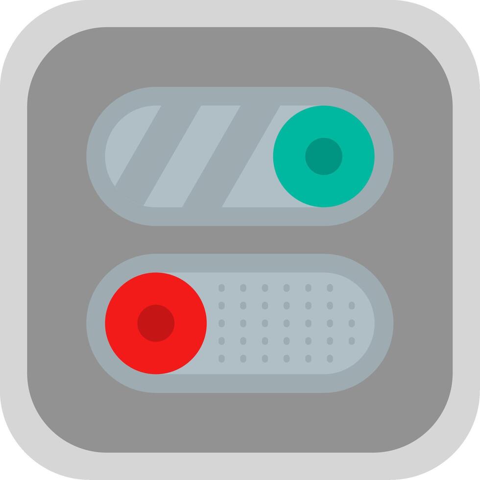 Toggle Flat Round Corner Icon vector