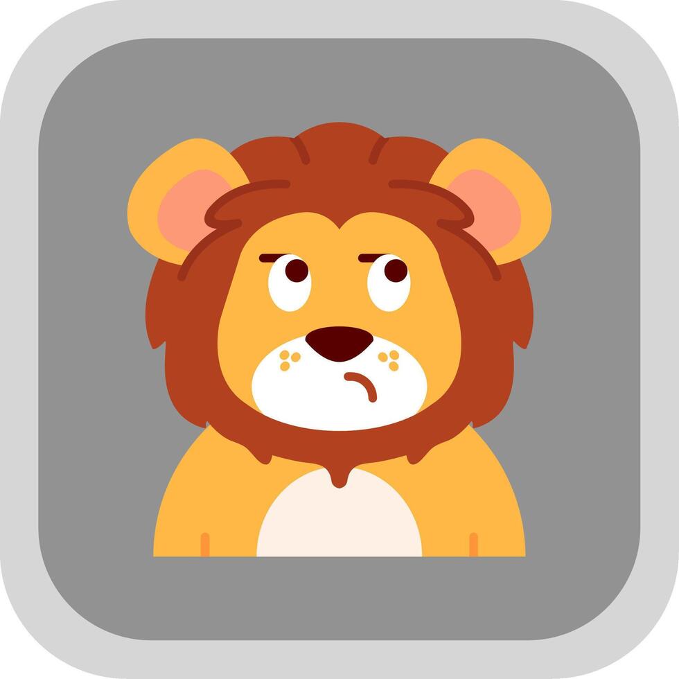 Suspicious Flat Round Corner Icon vector