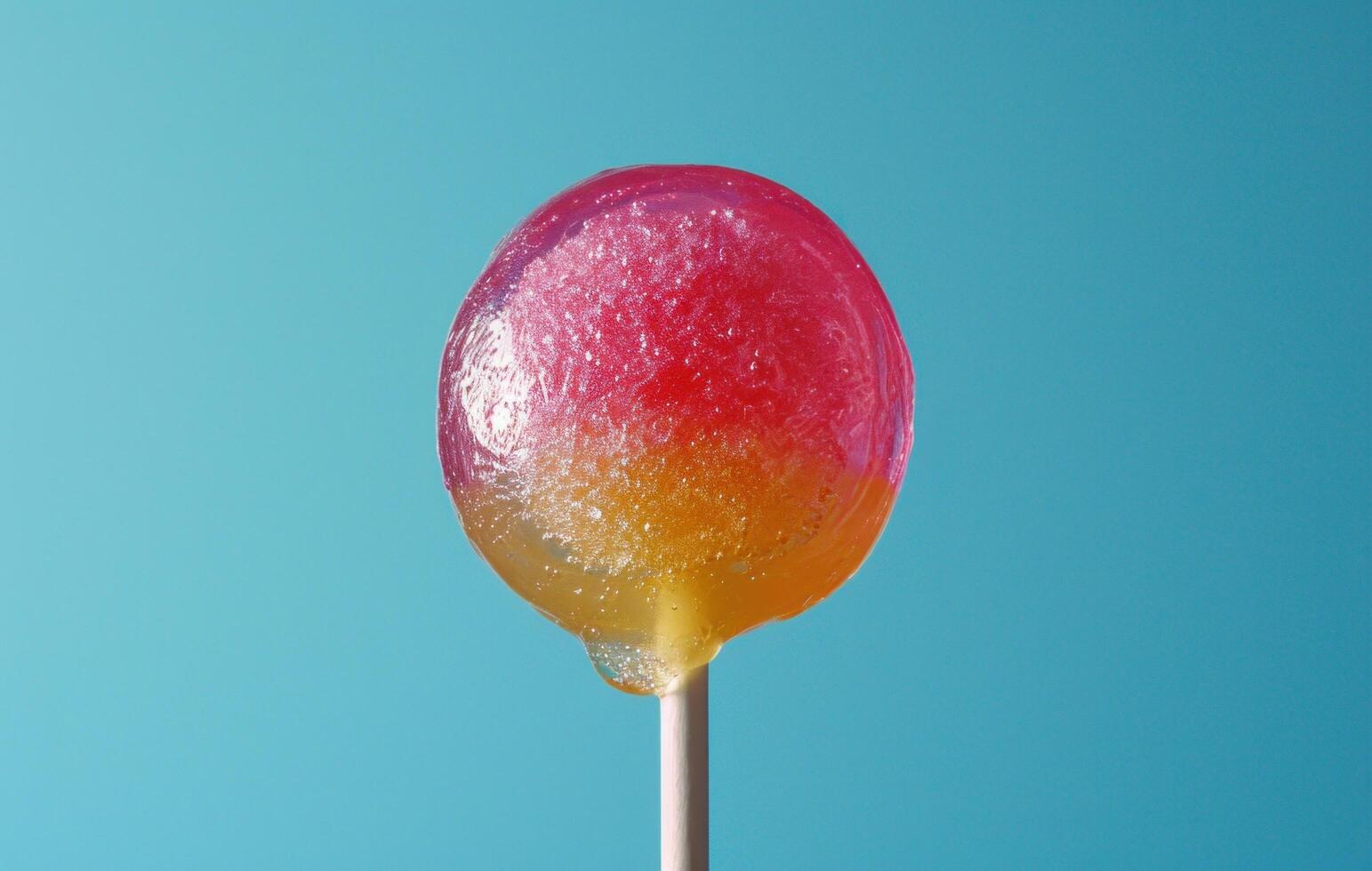 AI generated a colorful liquid lollipop on a blue background photo