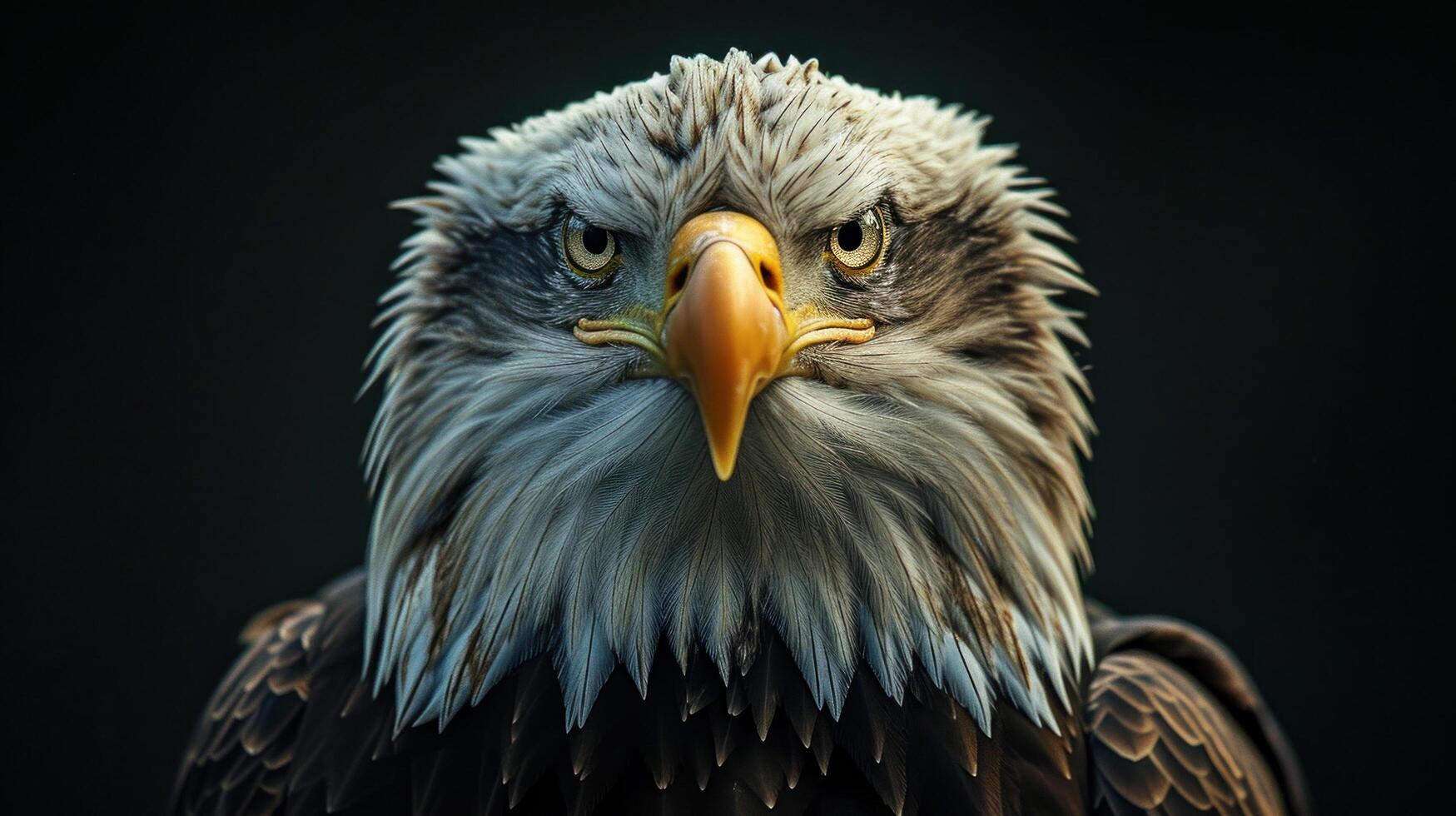 AI generated an eagle sits under a flag photo