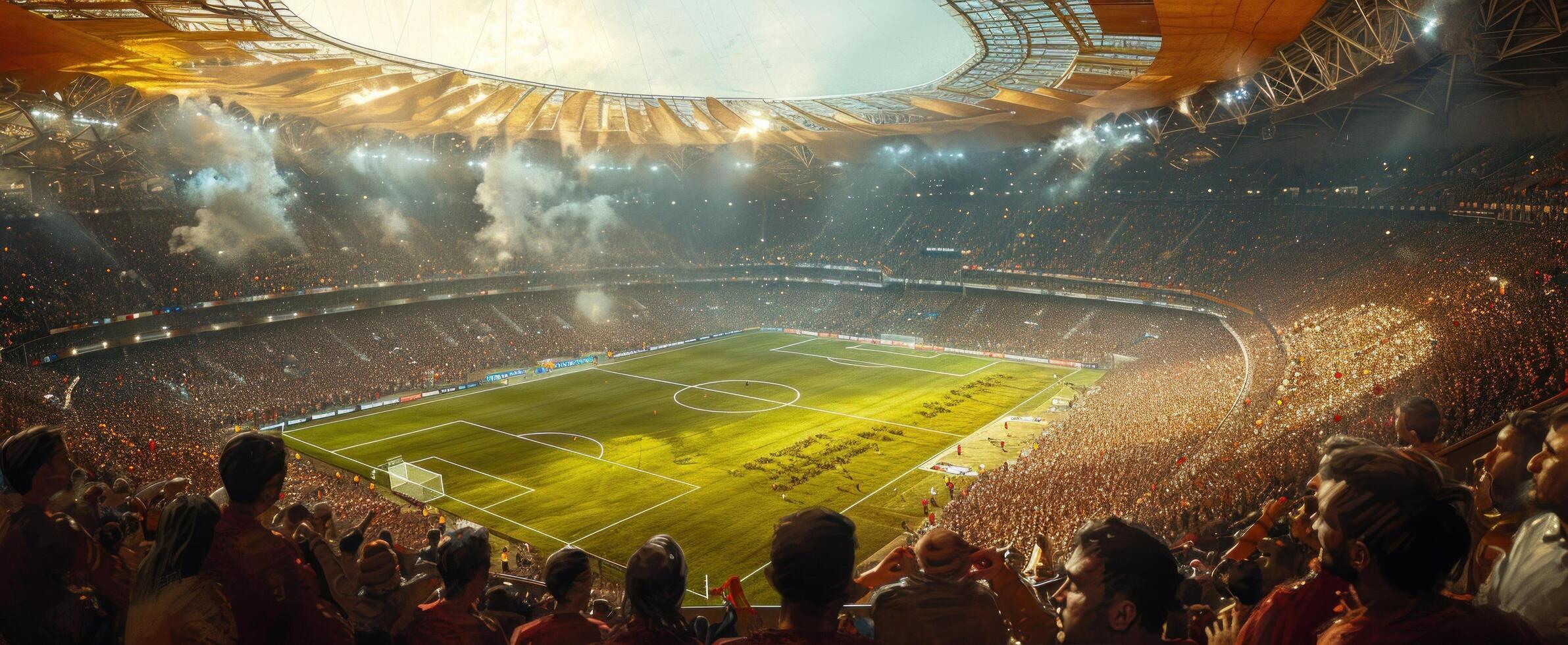 AI generated people are watching soccer in a stadium photo