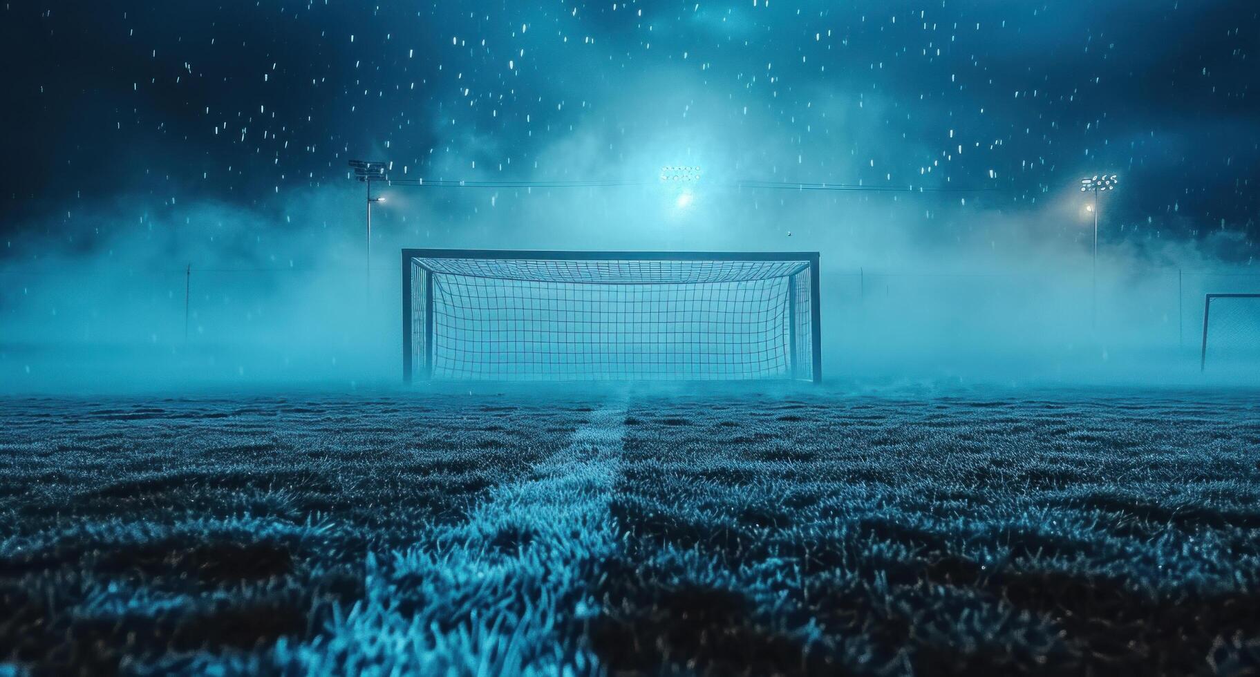 AI generated football goal in slow motion background and clipart photo